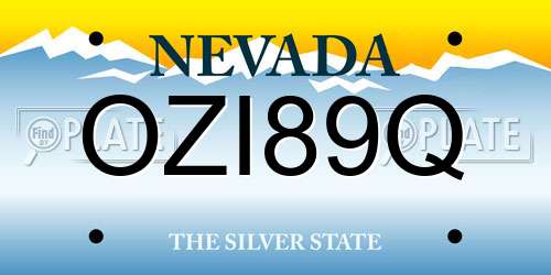 OZI89Q Nevada License Plate