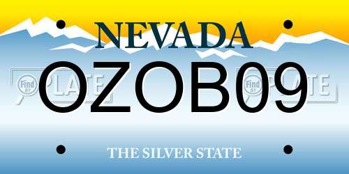 OZOB09 Nevada License Plate