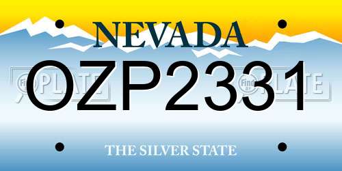 OZP2331 Nevada License Plate