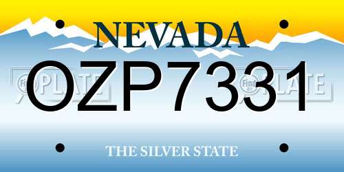 OZP7331 Nevada License Plate