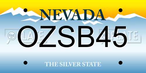 OZSB45 Nevada License Plate