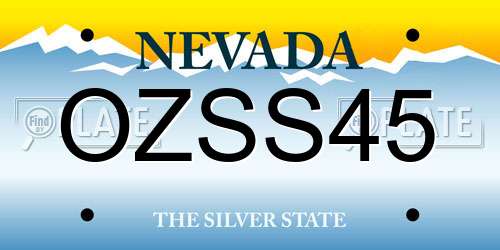 OZSS45 Nevada License Plate