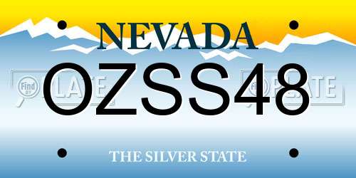 OZSS48 Nevada License Plate