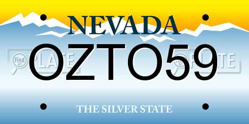 OZTO59 Nevada License Plate