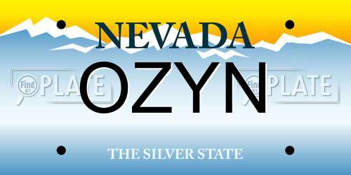 OZYN Nevada License Plate