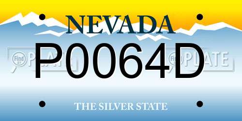 P0064D Nevada License Plate