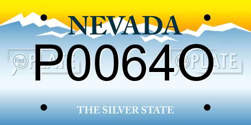P0064O Nevada License Plate