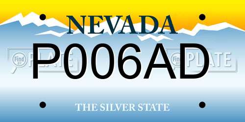 P006AD Nevada License Plate