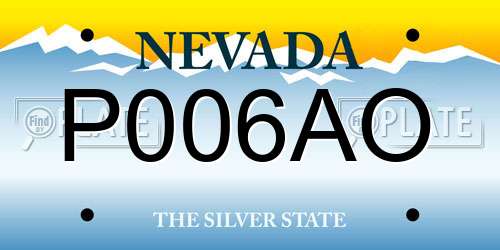 P006AO Nevada License Plate
