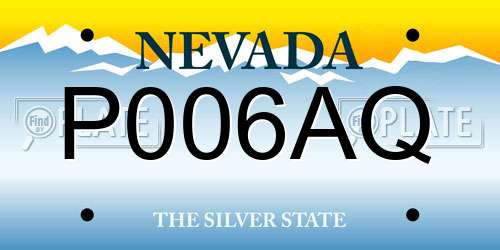P006AQ Nevada License Plate