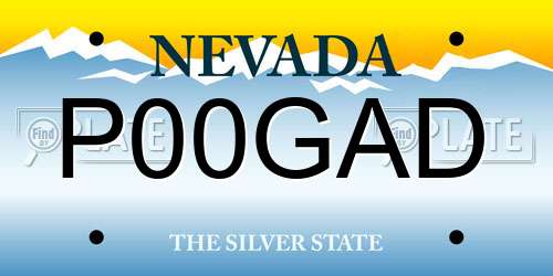 P00GAD Nevada License Plate