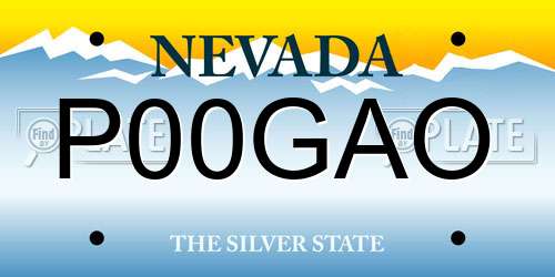 P00GAO Nevada License Plate