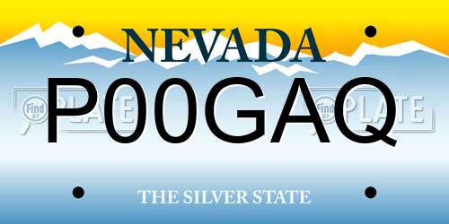 P00GAQ Nevada License Plate
