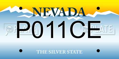 P011CE Nevada License Plate