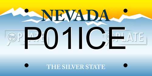 P01ICE Nevada License Plate