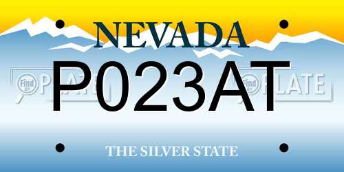 P023AT Nevada License Plate