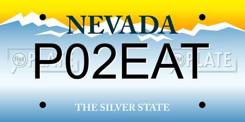 P02EAT Nevada License Plate