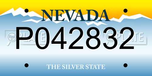 P042832 Nevada License Plate