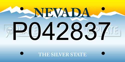 P042837 Nevada License Plate