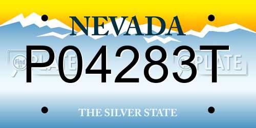 P04283T Nevada License Plate