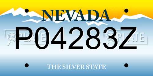 P04283Z Nevada License Plate