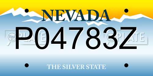 P04783Z Nevada License Plate