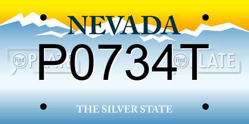 P0734T Nevada License Plate