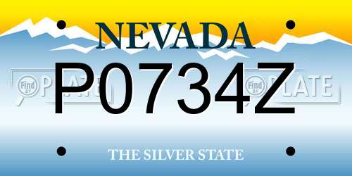 P0734Z Nevada License Plate