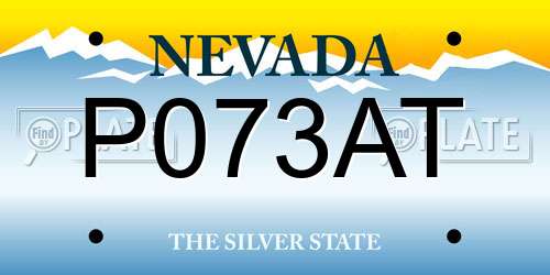 P073AT Nevada License Plate