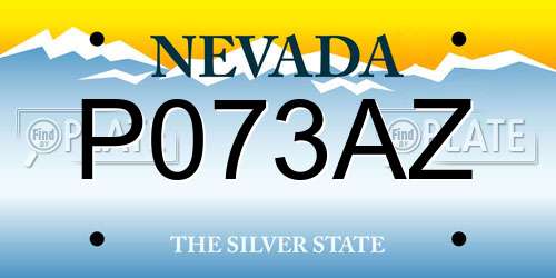 P073AZ Nevada License Plate