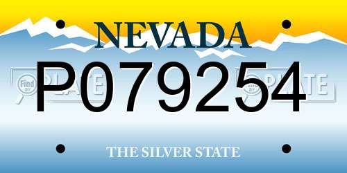 P079254 Nevada License Plate