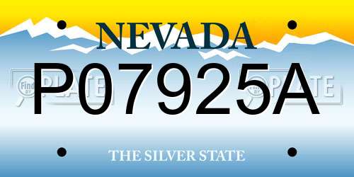 P07925A Nevada License Plate