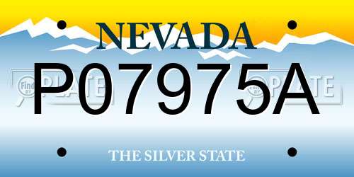 P07975A Nevada License Plate