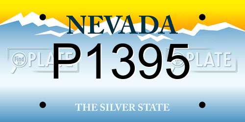 P1395 Nevada License Plate