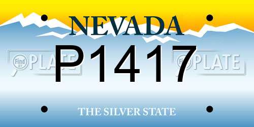 P1417 Nevada License Plate