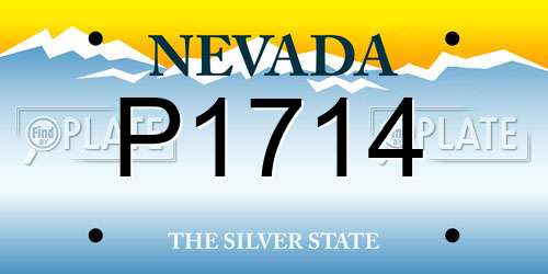 P1714 Nevada License Plate