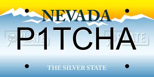 P1TCHA Nevada License Plate