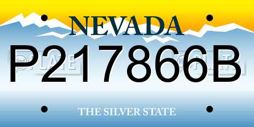 P217866B Nevada License Plate