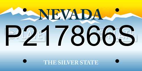 P217866S Nevada License Plate
