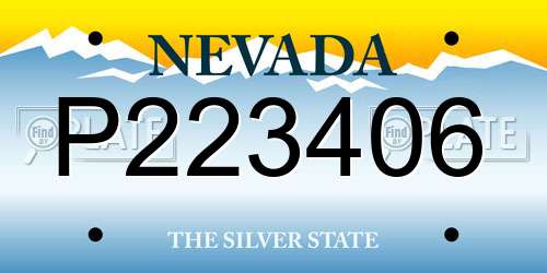 P223406 Nevada License Plate