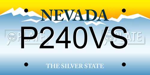 P240VS Nevada License Plate
