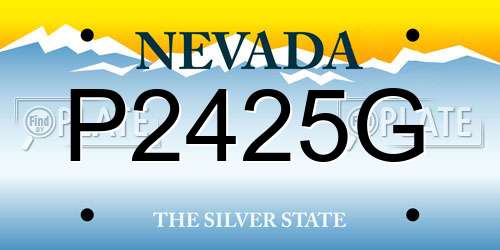 P2425G Nevada License Plate