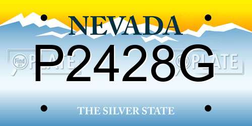 P2428G Nevada License Plate