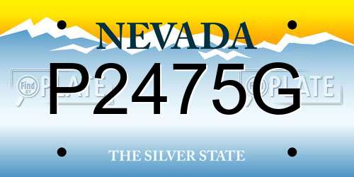 P2475G Nevada License Plate
