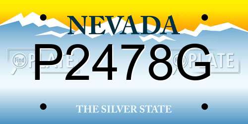 P2478G Nevada License Plate