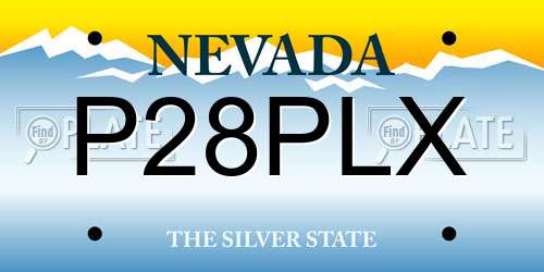 P28PLX Nevada License Plate