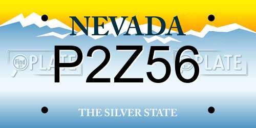 P2Z56 Nevada License Plate
