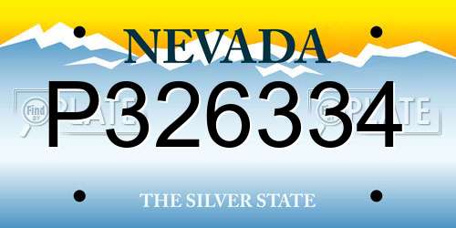 P326334 Nevada License Plate