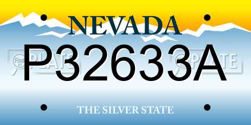 P32633A Nevada License Plate