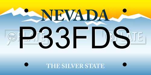 P33FDS Nevada License Plate